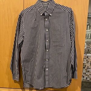 Daniel Cremieux Navy and White Checkered Shirt